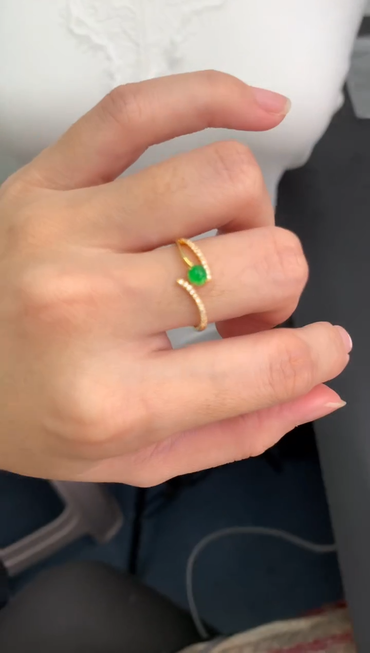 【闪购商品】定制翡翠18K金镶嵌模式推广期24小时鉴赏期