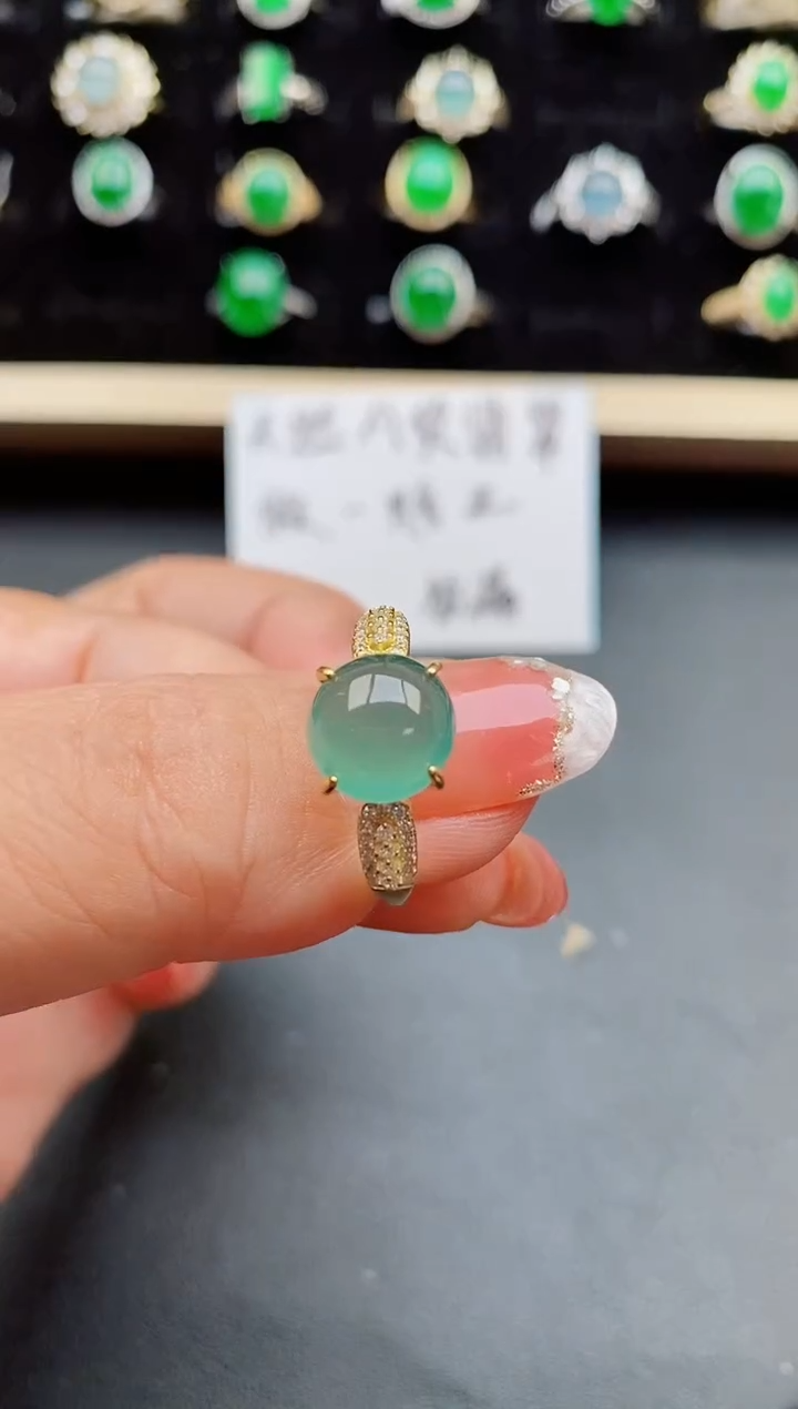 【闪购商品】翡翠戒指银S925镶嵌50800