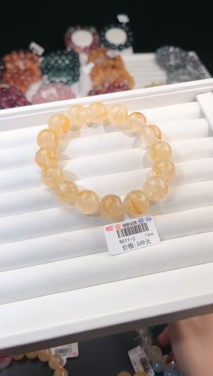 【闪购商品】水晶手链未镶嵌多样性发一黄胶花13mm