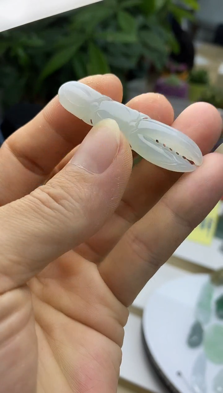 颈饰未镶嵌翡翠21天然缅甸翡翠A货蟹钳