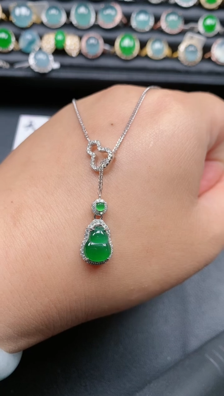 翡翠银S925镶嵌颈饰111111
