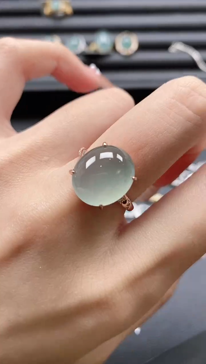 【闪购商品】翡翠戒指银S925镶嵌51511