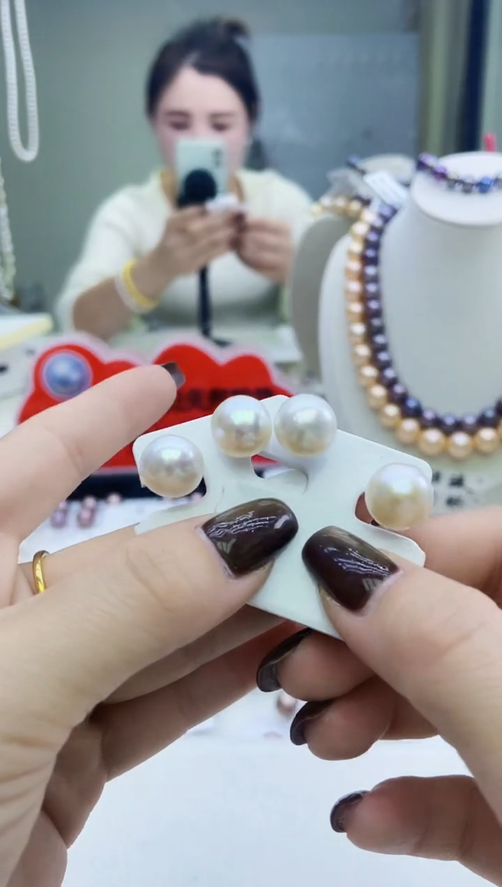 未镶嵌素钉淡水珍珠白色系素钉