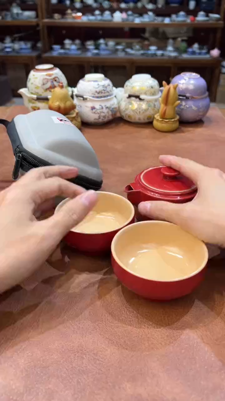 真的很便宜会开片的旅行茶具