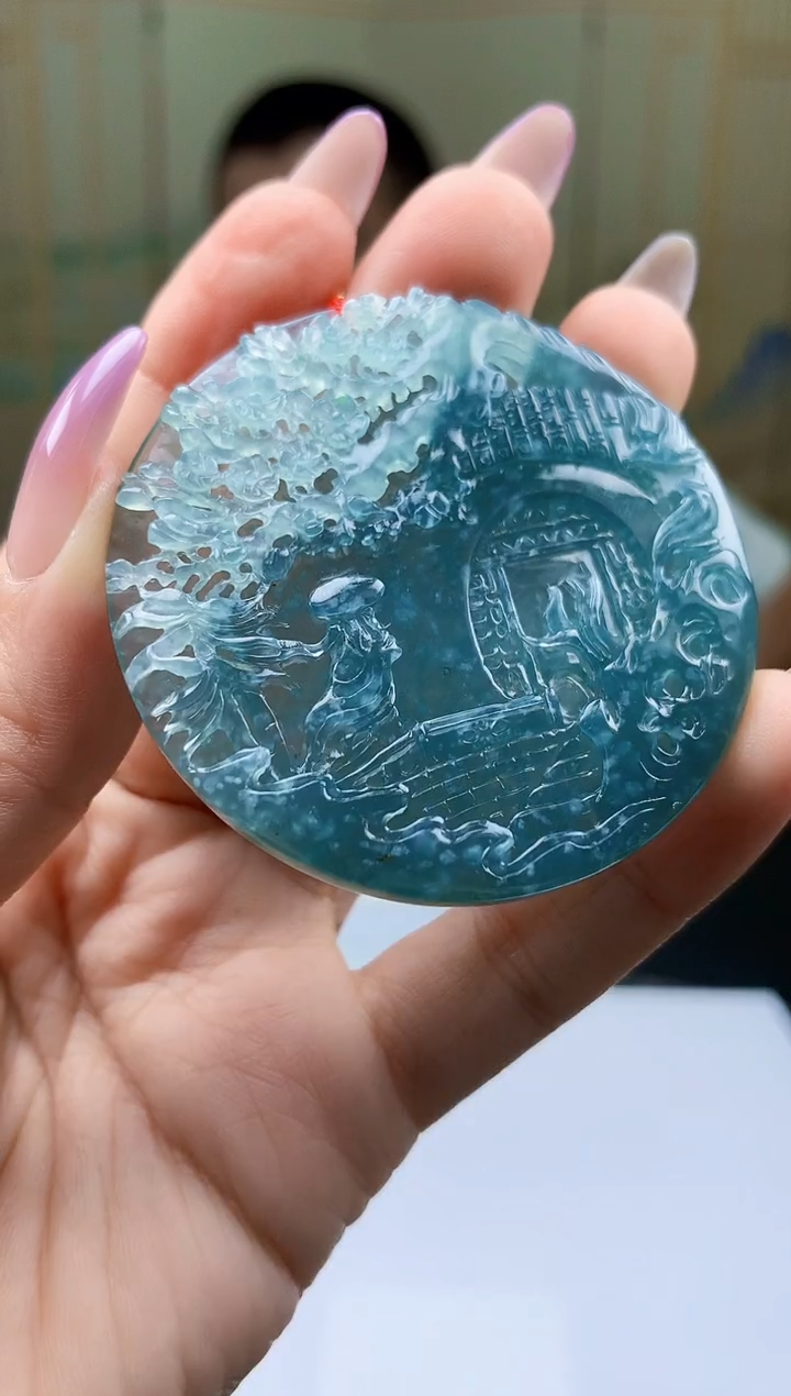 【闪购商品】定制翡翠未镶嵌4812ty-毛货挂件53