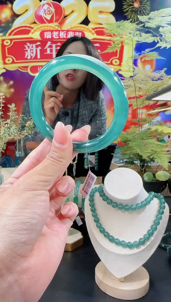 【闪购商品】定制翡翠手镯圆条未镶嵌60内圈口可选多样性发一