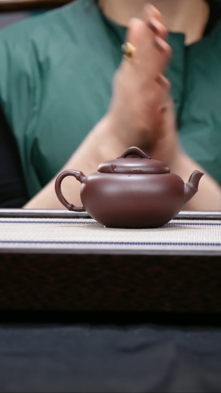 【闪购商品】紫砂茶壶深井紫泥  竹鼓壶 