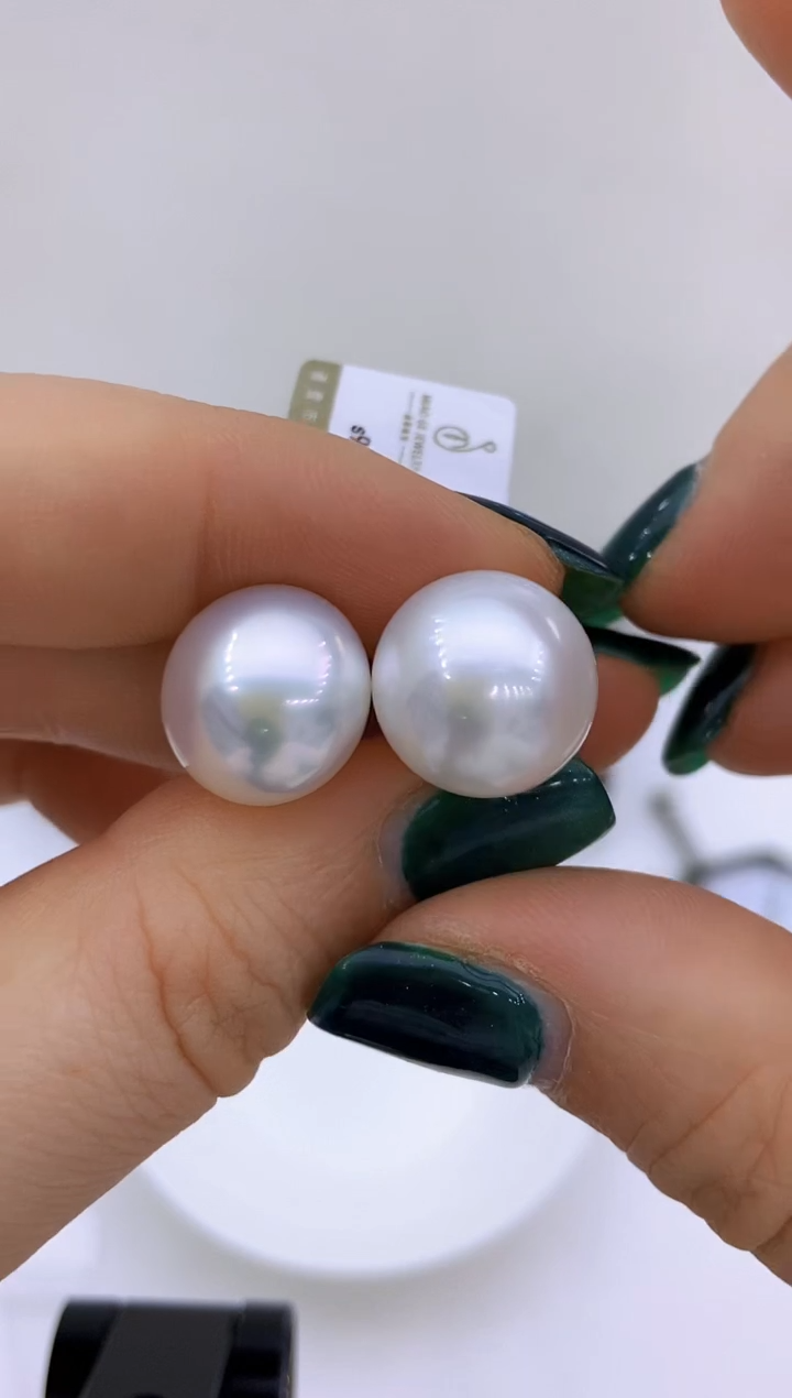 【闪购商品】海水珍珠耳饰银S925镶嵌171 14-15mm