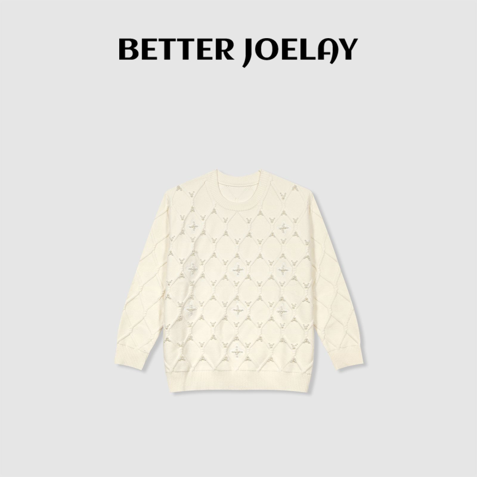 BETTER JOELAY-【珍珠月色】时尚简约针织套头毛衣个性慵懒LL5568