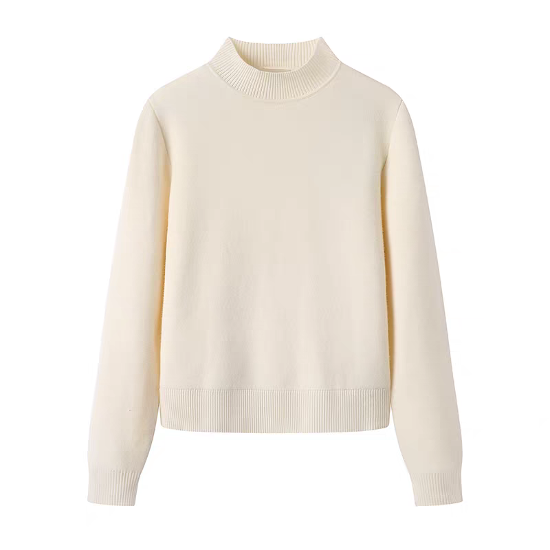 【6161】大漫甄选高定加绒加厚极简净面长袖针织衫J8443