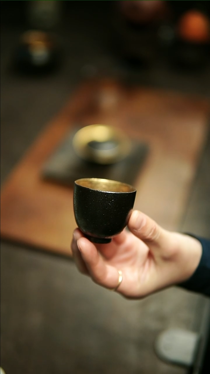 【闪购商品】松风陶泥黑金主人杯