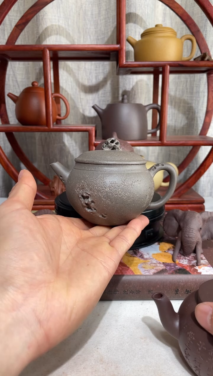 【闪购商品】紫砂茶壶台西青段汉瓦200cc 气窑