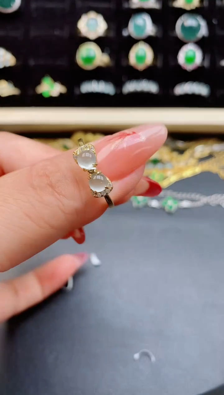 【闪购商品】翡翠戒指银S925镶嵌5080550