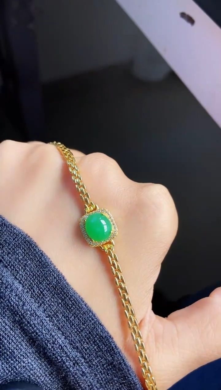 银S925镶嵌戒指翡翠依*12