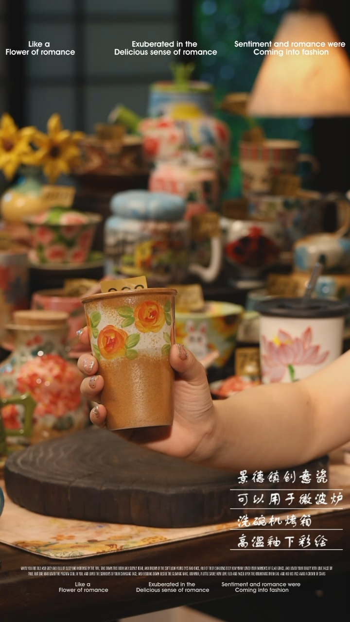 陶瓷883景德镇高温釉下彩绘设计师款式