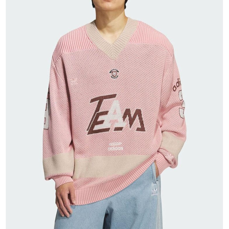 【滔搏联动】阿迪达斯男女IH FF SWEATER M宽松V领针织衫 KF4468