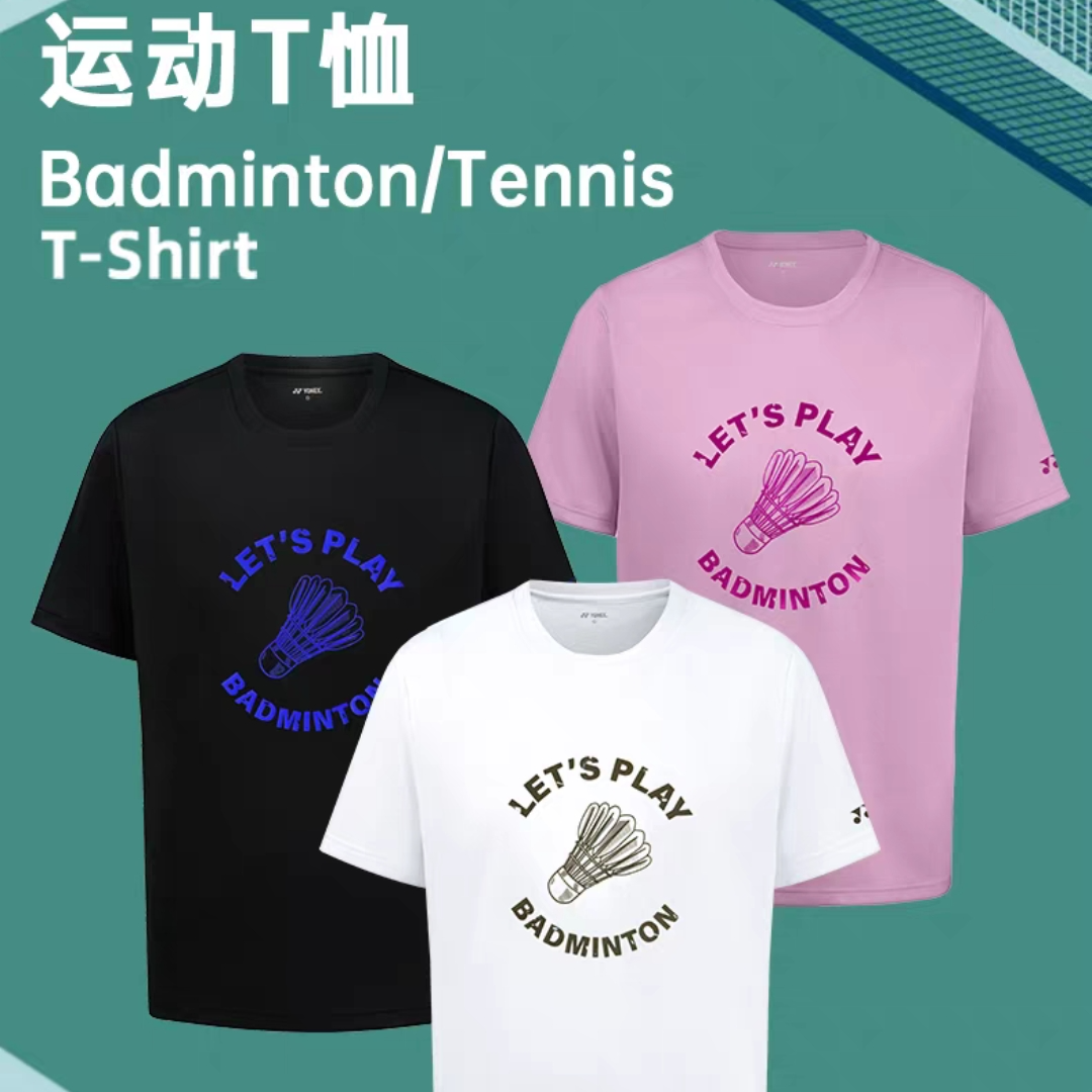 YONEX/尤尼克斯羽毛球服装新款短袖夏季男女同款印花圆领速干