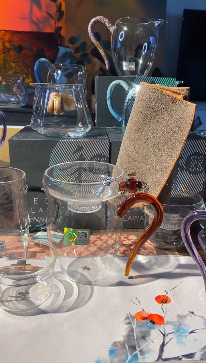 怡然茶海，奉珠茶漏，茶巾，紫色