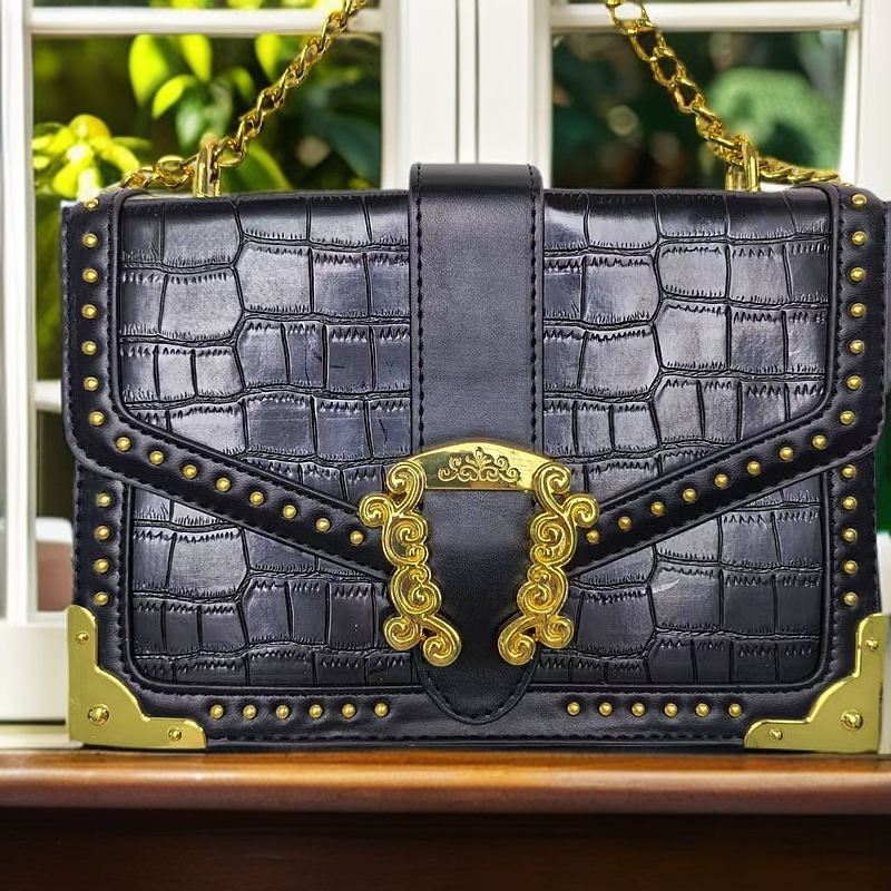 【新款肩带包百搭信封包肩包链条包小方包小众黑色轻奢0002】时尚