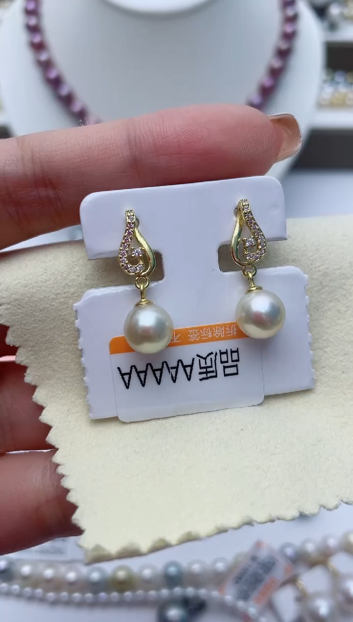 【闪购商品】海水珍珠耳饰银S925镶嵌W14