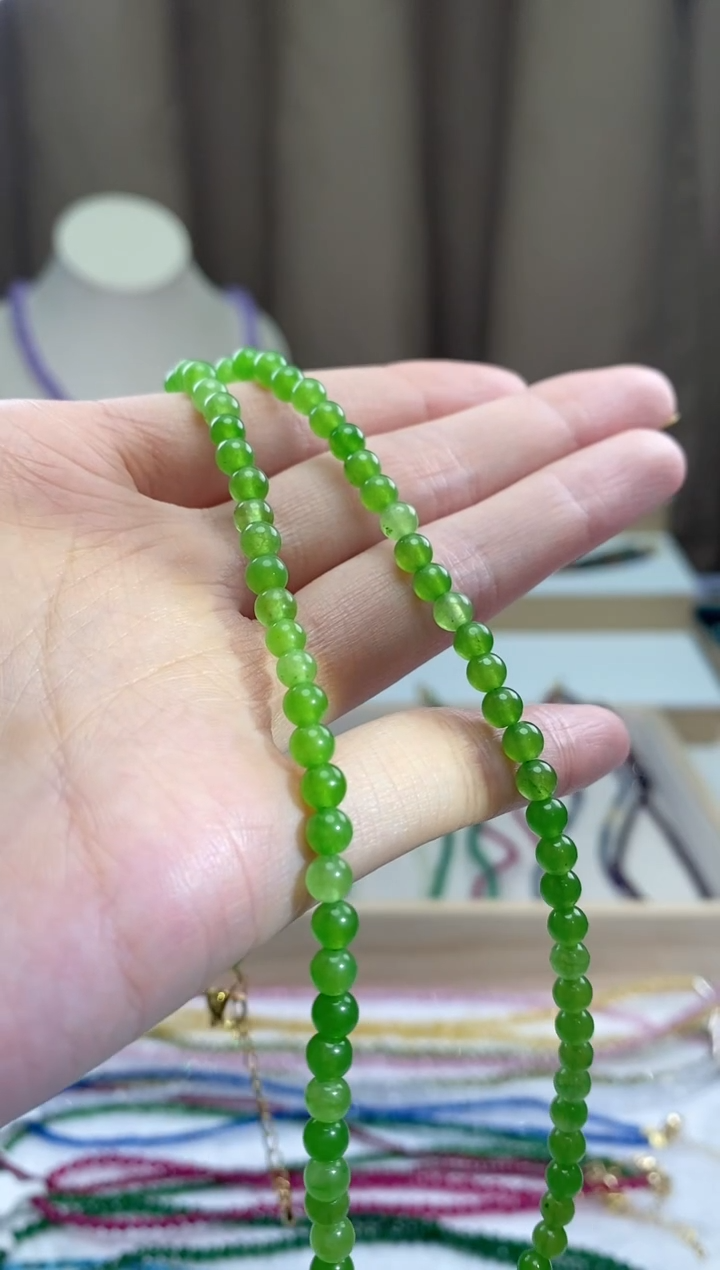 【闪购商品】和田玉（碧玉）项链14K金镶嵌诗颜甄选珠宝SYZB109