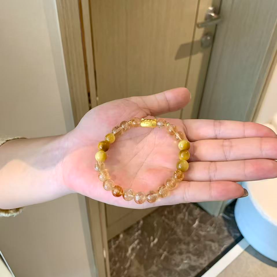 【法棍小金猫】牙牙家黄塔晶法棍小猫来财手串