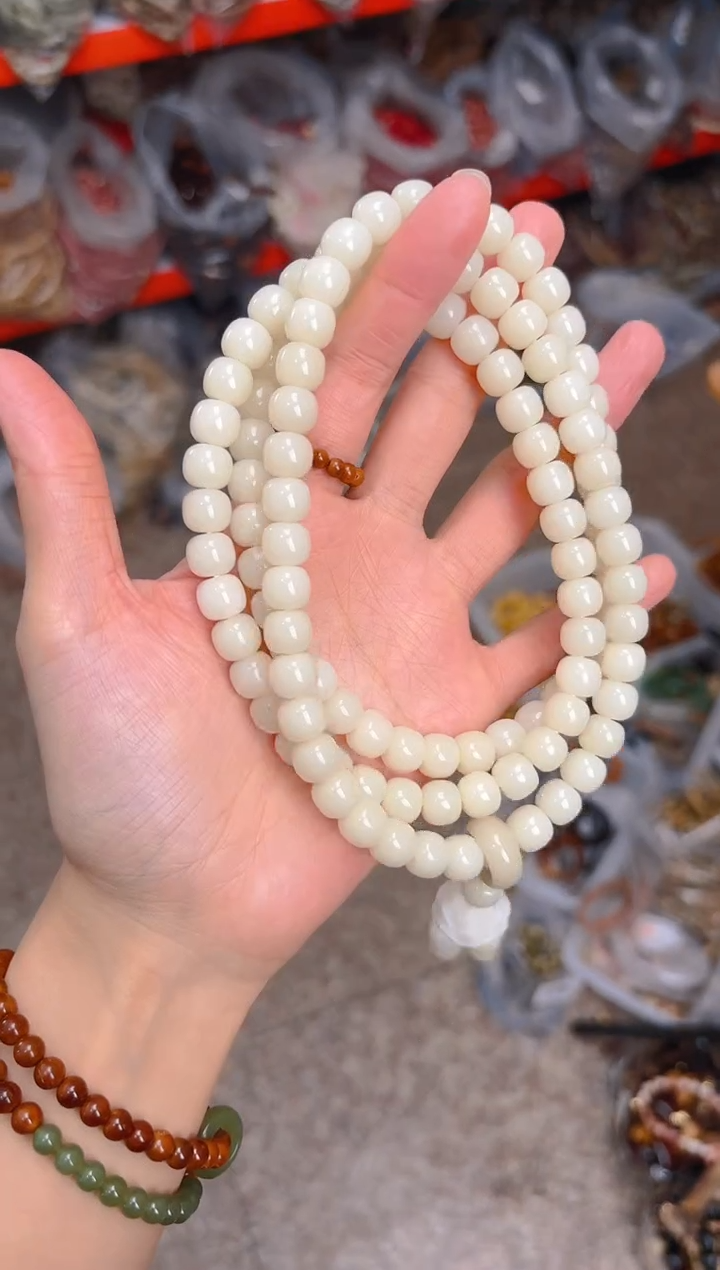 吊坠菩提根/象牙果荔枝栋小卡桶珠108项链