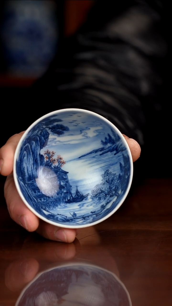景琳藏青花北派山水探幽