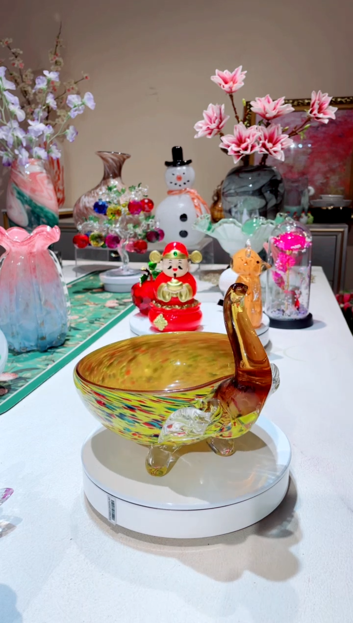 【闪购商品】琉璃手工艺品彩绘拉花大象收纳  微瑕