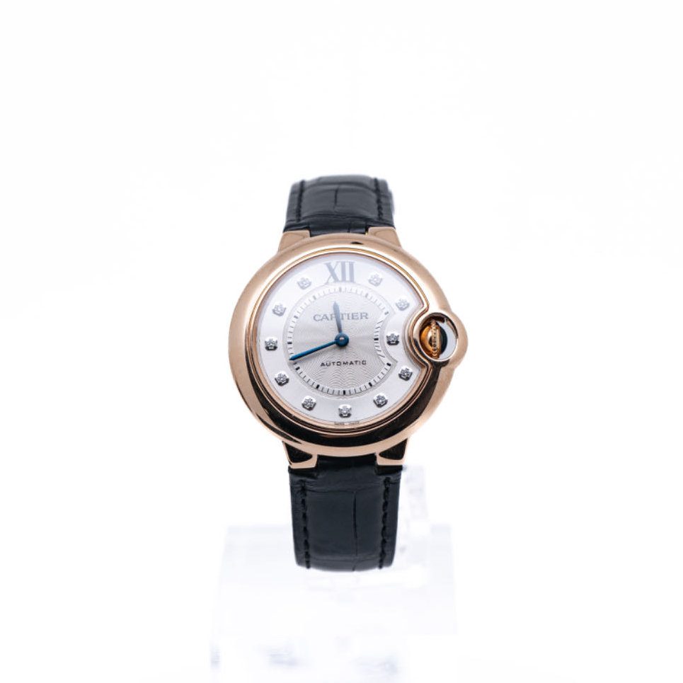 99新 Cartier/卡地亚 蓝气球WE902063 33玫瑰金钻刻机械女款 单表