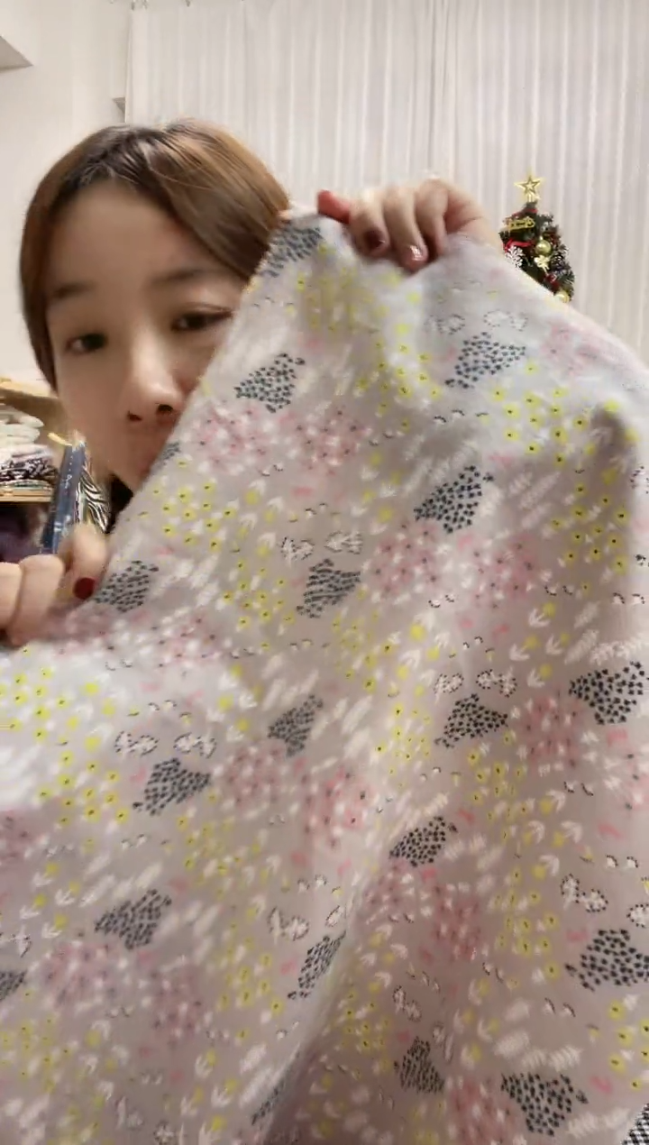 棉1米香芋紫满幅碎花双面磨毛棉布