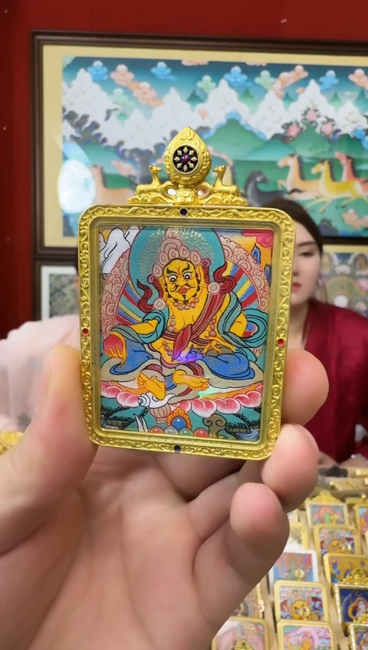 吊坠黄财神-热贡纯手绘
