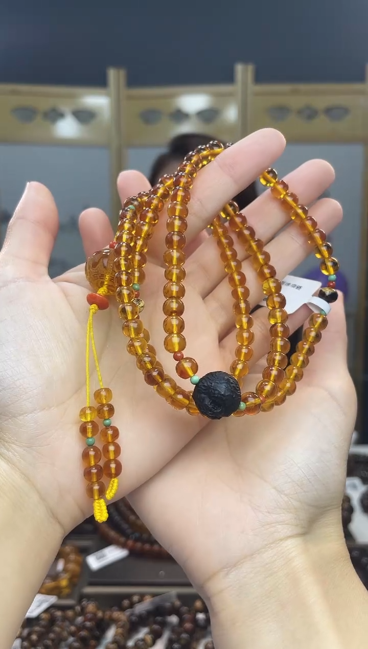 【闪购商品】琥珀裸石未镶嵌7+设计项链