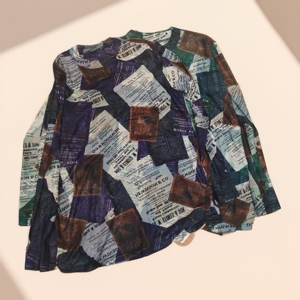 25352-1（飞儿同款）网纱时尚打底衫休闲长袖