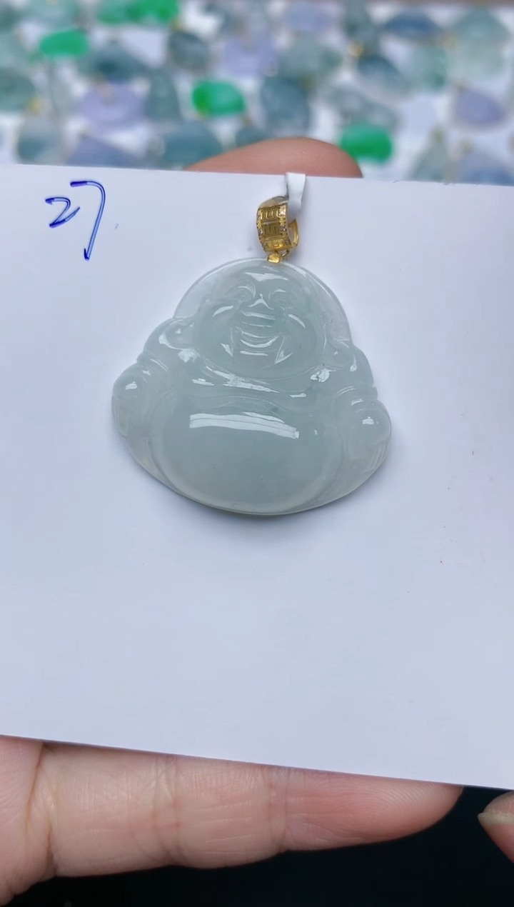 【闪购商品】翡翠颈饰18K金镶嵌天然翡翠A货    