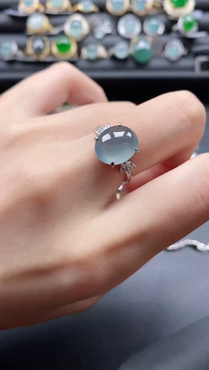 【闪购商品】翡翠戒指银S925镶嵌1111