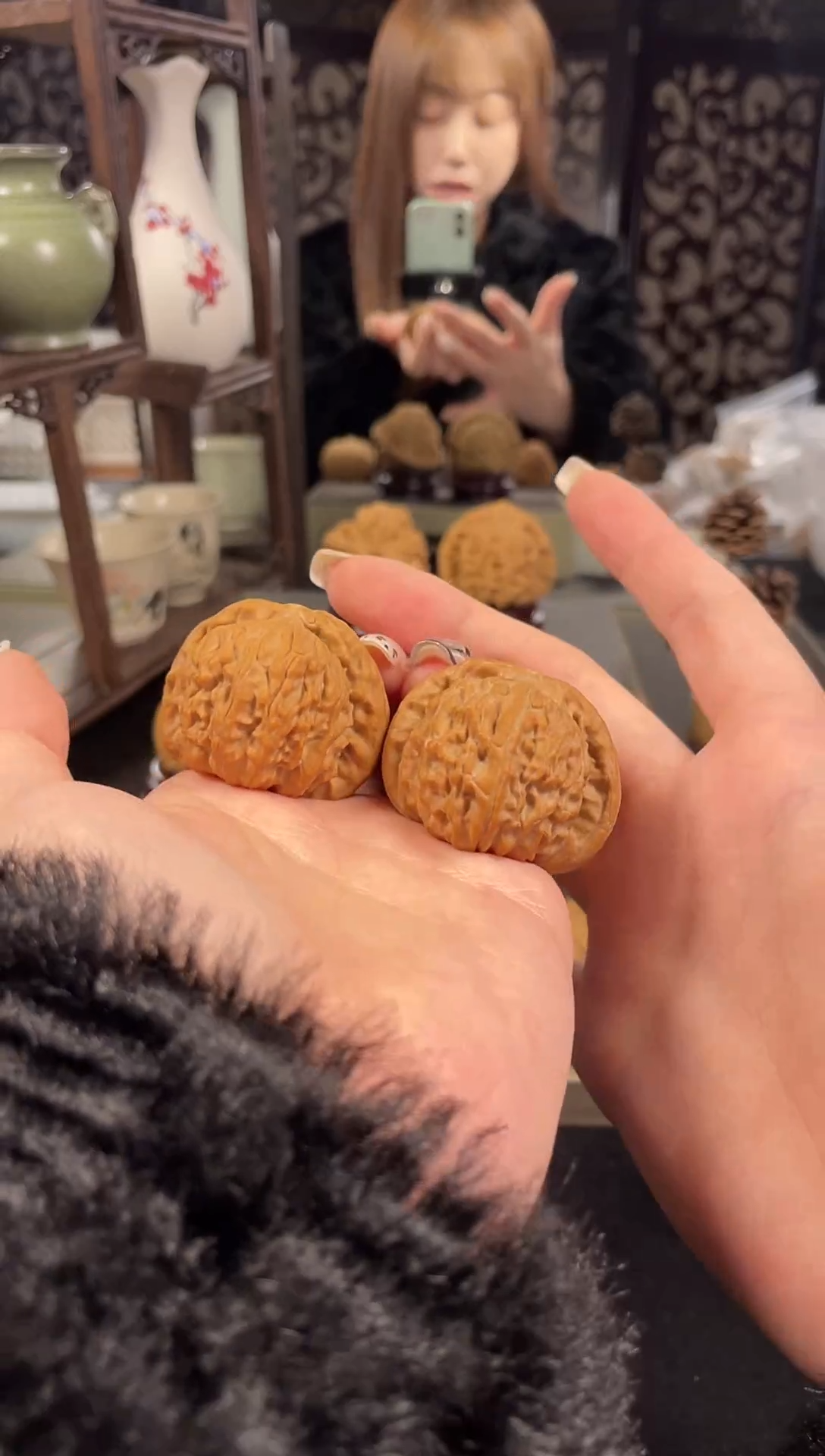 【闪购商品】文玩核桃把件白狮子42尺-14