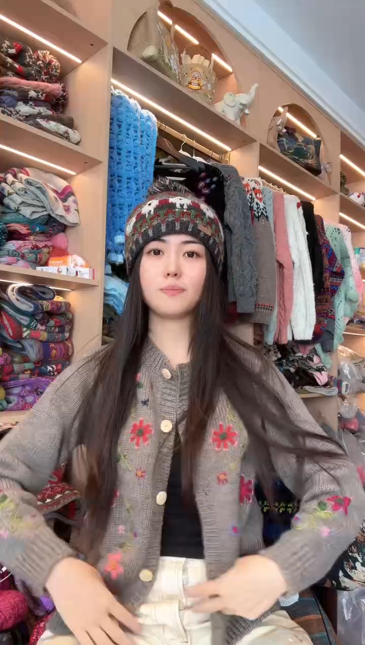 羊毛深林绿小羊帽 