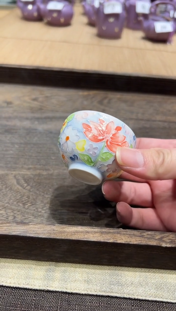 瓷片瓷手绘茶具正品 茶杯