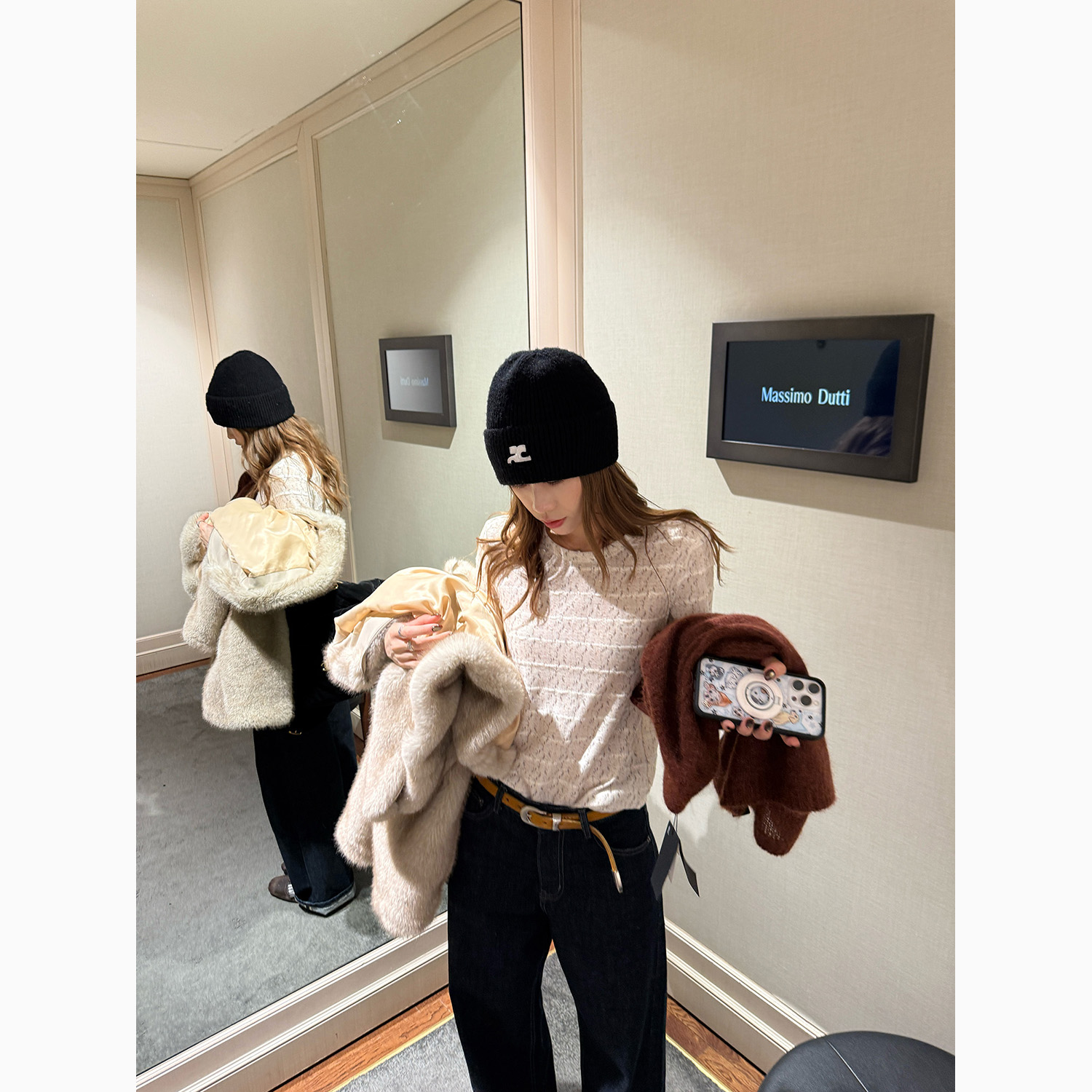 LelyMooch/ 宽松百搭圆领印花套头长袖T恤女秋冬内搭打底衫上衣