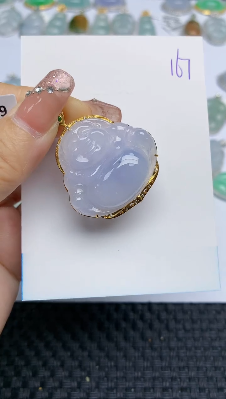 【闪购商品】翡翠颈饰18K金镶嵌天然A货翡翠 167