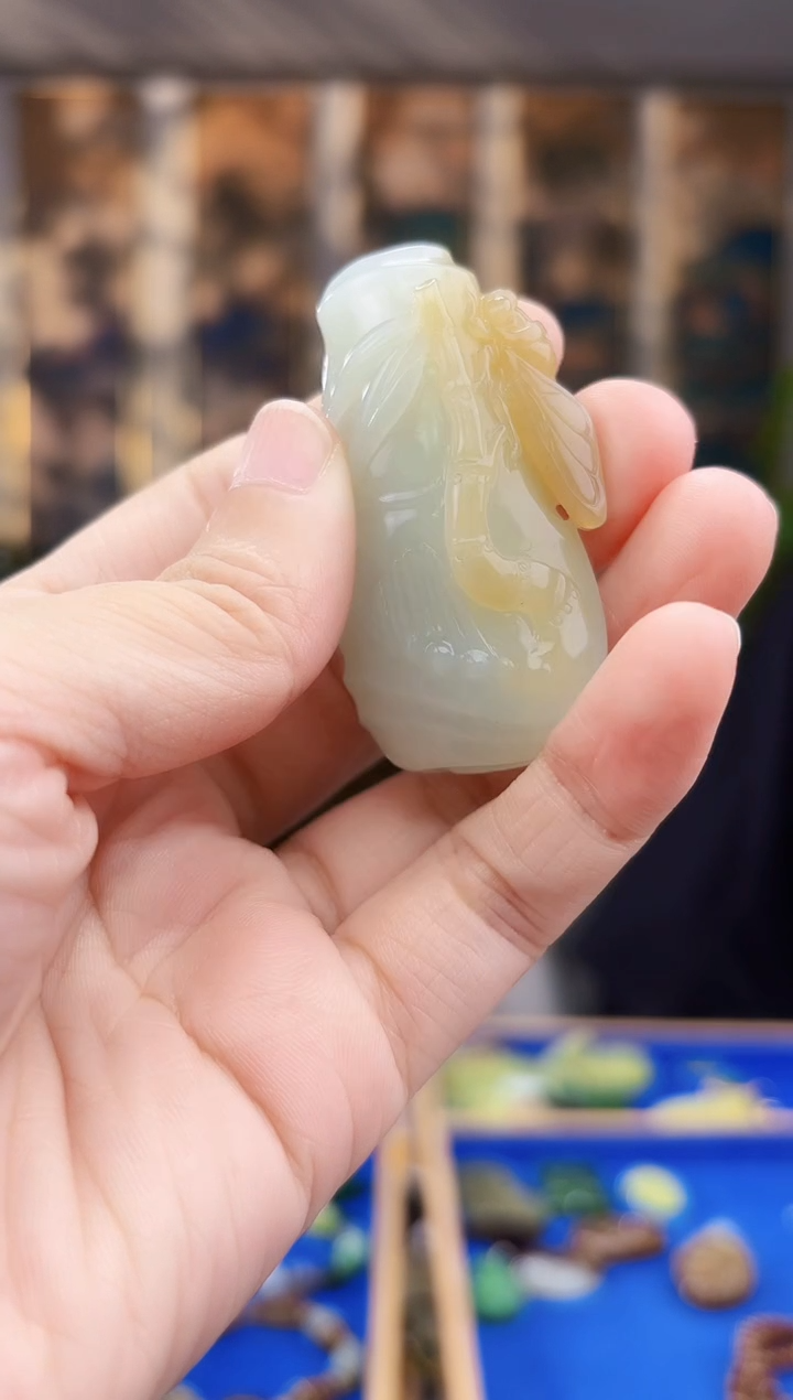 和田玉未镶嵌挂件拍一发一