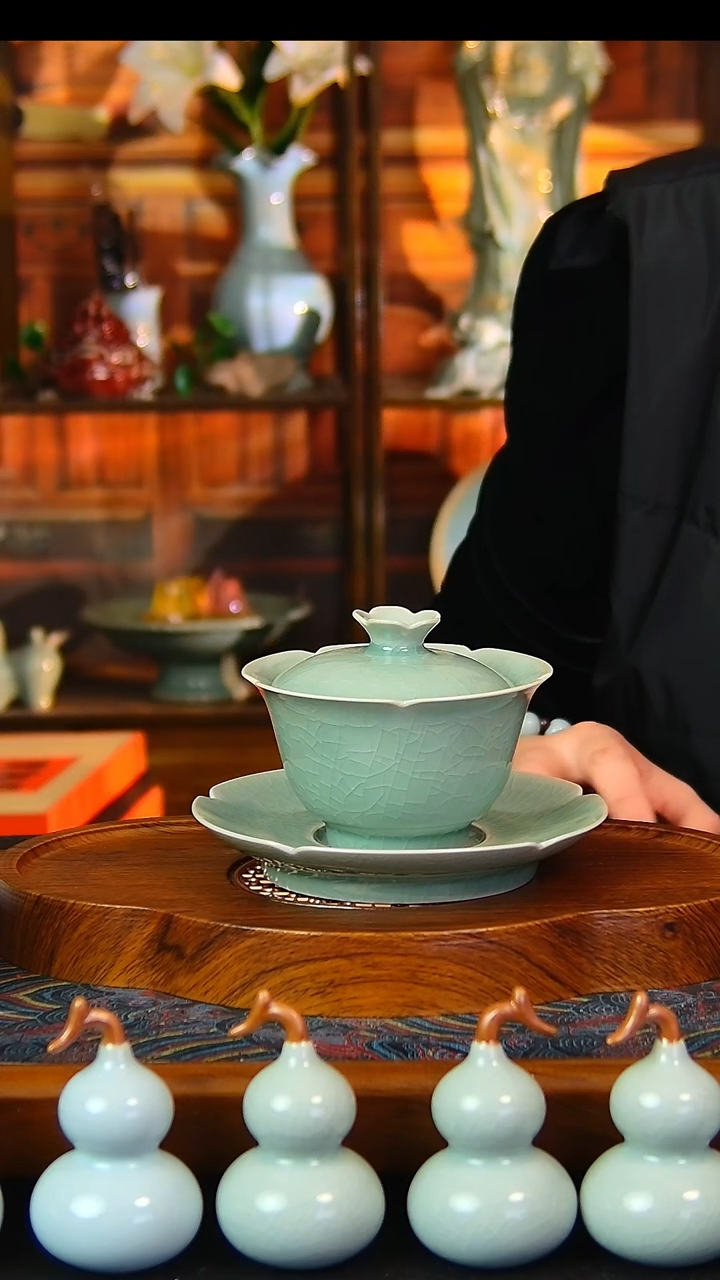 瓷片火*原矿汝瓷福利单杯，微瑕，简装