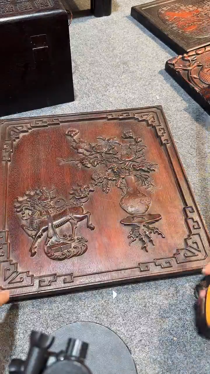 香榧木紫檀拆件雕刻板以直播间实物为准