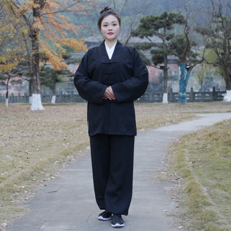 太苑武当山中国风传道服春夏秋男女同款竹节麻练功服