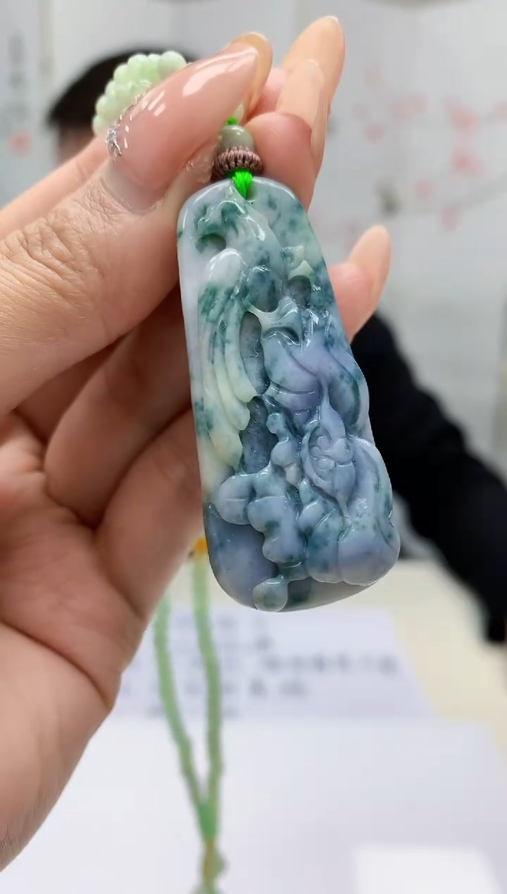 【闪购商品】定制翡翠未镶嵌5152MM-毛货挂件61