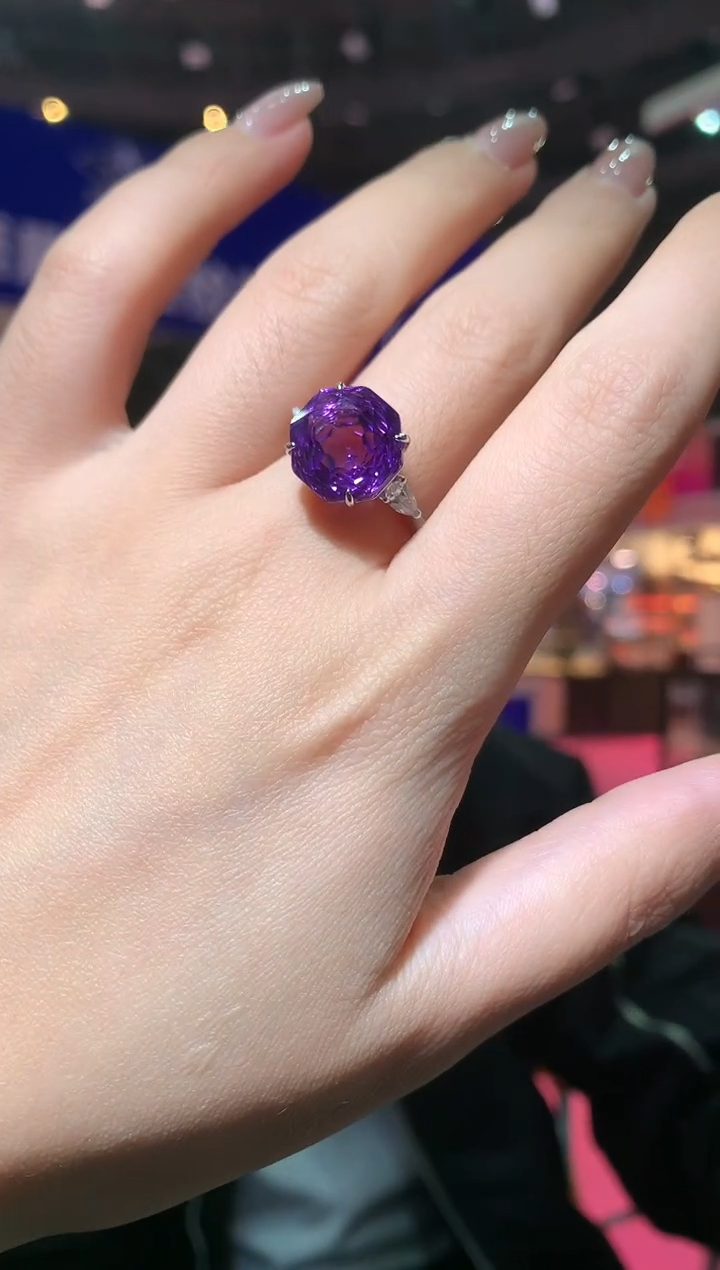 银S925镶嵌戒指水晶【宝石世家严选】