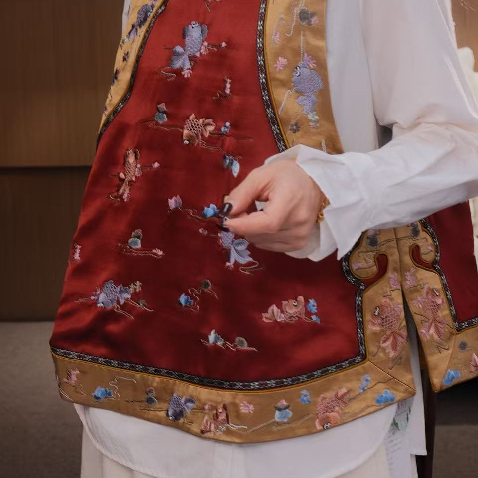 大魏制品「朱锦络芳」马甲中国风常规型民族风短款上衣背心