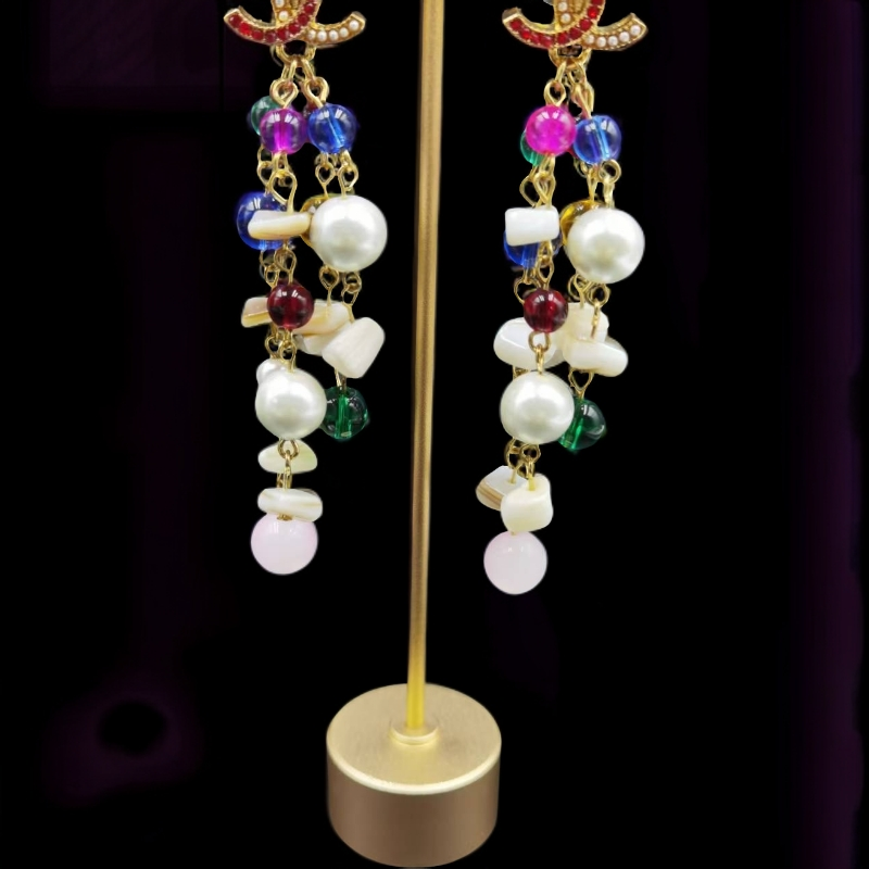 铜合金亚克力耳饰 蓝色轻奢气质【伊琳饰品】彩色石香耳钉