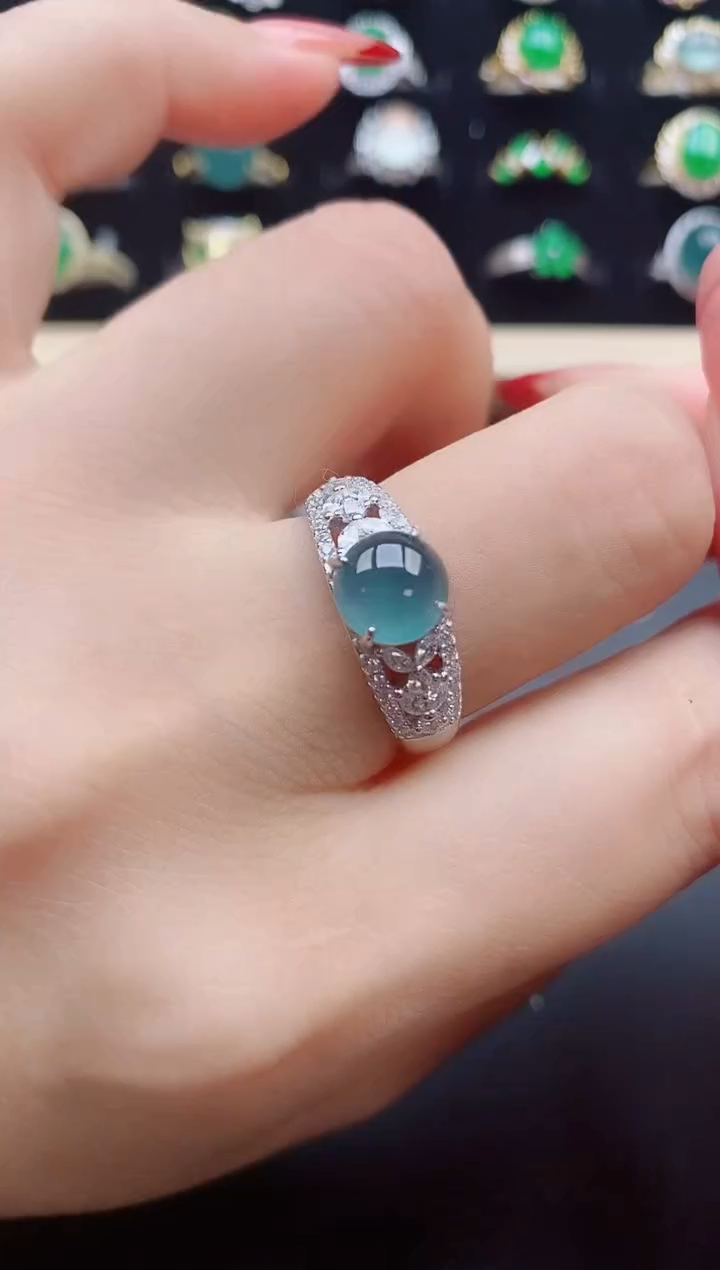 【闪购商品】翡翠戒指银S925镶嵌31231